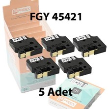 Vera Concept Store Foogy Dymo D1 Muadili Etiket Kagıt Beyaz - 12 mm x 7 mt - 45421 - Eko Paket 5 Li