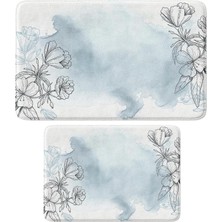Vera Concept Store Sevimli Tasarımlı Mikrofiber 2'li Takım Banyo Paspası, Kaymaz Taban, Makinede Yıkanabilir (40X60_50X80)