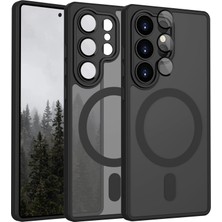 Vera Concept Store Samsung Için Kılıf Kamera Korumalı Mag-Safe Wireless Şarj Özellikli Mat Şeffaf Renkli Kılıf (Siyah, Galaxy A25)