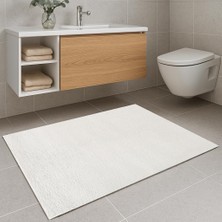 Vera Concept Store Krem Banyo Paspası | Peluş Kaymaz Taban | Yumuşak Doku | Makinede Yıkanabilir | 4 Ölçü (40X60 Cm)