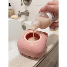 Vera Concept Store Şampuan Hazneli Evcil Hayvan Yıkama Masaj Fırçası - Kedi Köpek Banyo Aparatı Yumuşak Silikon Pembe