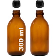 Vera Concept Store Amber Ecza Şişesi, 300 Ml, Kahverengi Cam, Plastik Contalı Kilit Kapak, Hava ve Sıvı Sızdırmaz, 28MM Ağız Çaplı, Parfüm Demlemek Için Uygun, 2 Adet (3