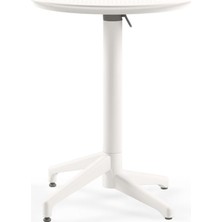 Vera Concept Store Moon Katlanır Masa Ø60 cm - Bahçe, Balkon, Kafe, Restoran Için, Iç ve Dış Mekan Süt Beyaz