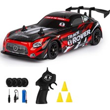 Vera Concept Store Uzaktan Kumandalı Rc Drift Arabası 15 Km Hız Yapan 4x4 Çekiş Şarjlı 3 Adet Drift Kukası Hediyeli Renk Seçenekli Ralli Spoiler Araba (Kırmızı)