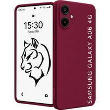 Vera Concept Store Samsung A06 4g ile Uyumlu Kılıf, Içi Kadife Kaplamalı Ince Sıvı Silikon Kapalı Kamera Tam Koruma Yumuşak Silikon Kapak, Bordo