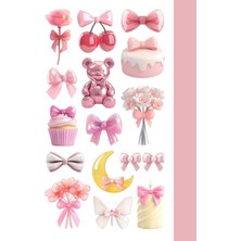 Vera Concept Store Minnymy Pink Collection Sticker Seti, Ajanda ve Günlük Için Dekoratif Çıkartmalar, 10X20 Cm, Kendinden Yapışkanlı, Planlayıcı ve Bullet Journal Için,