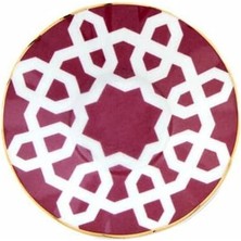Vera Concept Store Porland Morocco Fuşya Desen Ergonomik Çay Tabağı 12CM 04AP021491