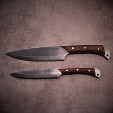 Vera Concept Store Alaz: Klasik (Gyuto) Şef Bıçağı ve Fileto & Doğrama Bıçağı Seti - El Yapımı Mutfak Şef Bıçak Seti