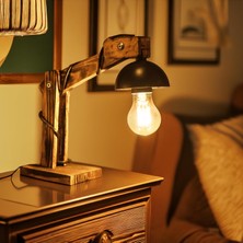Vera Concept Store Celestia Home Modern Vintage Ahşap Masa Lambası - Otantik Iskandinav Abajur, Dekoratif Aydınlatma, Oturma ve Yatak Odası Için Işletme ve Ofis Aydınlat