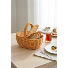 Vera Concept Store Oval Hasır Rattan Mini Kulplu Sepet - BB6069