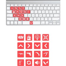 Vera Concept Store Quart Aksesuar 1,5 x 1,5 cm Valorant Raze Klavye Sticker Set Klavye Etiketi