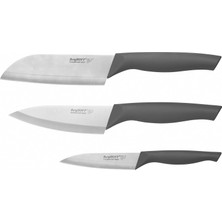 Vera Concept Store Berghoff 3 Parça Paslanmaz Çelik Bıçak Seti; 4 Inç Soyma Bıçağı, 5 "şef Bıçağı 5.5" Santoku Bıçağı