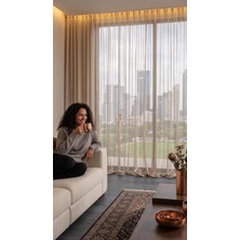 Vera Concept Store Woxstor Krem Tül Perde, Hazır Dikilmiş, 1x2,5 Orta Pileli, Salon Yatak Odası Mutfak Balkon (100GENIŞLIK x 270YÜKSEKLIK) Model1