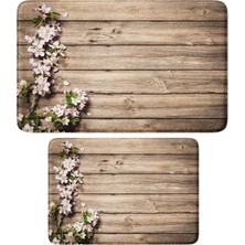 Vera Concept Store Sevimli Tasarımlı Mikrofiber 2'li Takım Banyo Paspası, Kaymaz Taban, Makinede Yıkanabilir (40X60_50X80)