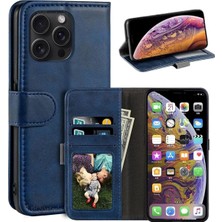 Vera Concept Store Iphone 16 Pro Max Kılıf 360 Tam Kaplar Deri Dokulu Kapaklı Cüzdanlı Standlı Kartvizitli Kapak, Lacivert, Tek Ebat, TRENDS-16PROMAX-LACIVERT