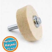 Vera Concept Store Parlatma Keçesi 75 mm Matkap Uyumlu Civatalı Somunlu 1 Adet Set Metal Pasta Cila Ucu Aparatı
