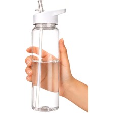 Vera Concept Store Tritan Şeffaf Pipetli Su Şişesi | Bpa Içermeyen 24 Oz Spor Su Şişesi | Okul, Ofis, Spor Salonu, Bisiklet Için Sızdırmaz Tekrar Kullanılabilir Kapaklı