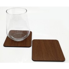 Vera Concept Store Lora Davet Bardak Altlığı Ahşap Kare - Kahverengi 61165