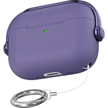 Vera Concept Store Airpods Pro 3. Nesil ile Uyumlu Djpods Sert Malzemeli Kilitli Kapak Askı Aparatlı Kılıf (Mor-Mor)