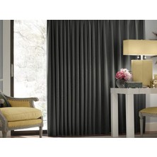 Vera Concept Store Taç Blackout Karartma Güneşlik Perde Pilesiz-Koyu Gri (350X200)
