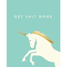 Vera Concept Store Get Shit Done: Bullet Grid Journal, Unicorn, Mint, 150 Dot Grid Pages, 8X10, Professionally Designed
