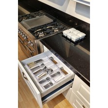 Vera Concept Store 10'lu Set Modüler Kaşıklık Şeffaf Çekmece Içi Düzenleyici Mutfak Makyaj Banyo Buzdolabı Organizer Şeffaf 42 x 49