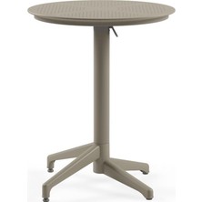 Vera Concept Store Moon Katlanır Masa Ø60 cm - Bahçe, Balkon, Kafe, Restoran Için, Iç ve Dış Mekan Vizon