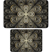 Vera Concept Store Sevimli Tasarımlı Mikrofiber 2'li Takım Banyo Paspası, Kaymaz Taban, Makinede Yıkanabilir (40X60_50X80)