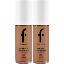Vera Concept Store Perfect Coverage Yüksek Pigmentli & Yarı Parlak Bitişli SPF15 Fondöten - 136 Chesnut (2 Paketi)