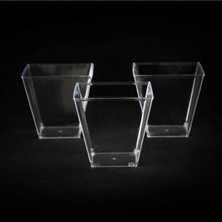 Vera Concept Store Şeffaf Kristal Mika Ekstra Sert Plastik Prizma Kübik Kase 200 cc 25 Adet