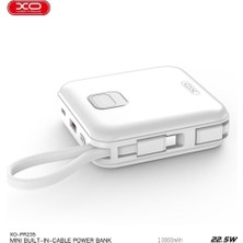 Vera Concept Store PR235 Hızlı Şarj Powerbank 10000 Mah, 22.5W Pd, Dahili Type-C ve Lightning Kablolu, 4 Port Hızlı Şarj, Dijital Ekranlı (Beyaz)