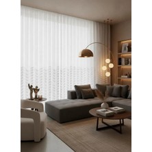 Vera Concept Store Mila Yarı Desenli 1/3 Pileli Tül Perde, Ekru, 350 x 280