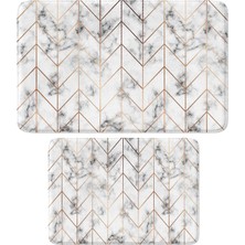 Vera Concept Store Monnhein Banyo Paspası, 2li Set Banyo Halısı Kaymaz Taban, Makinede Yıkanabilir