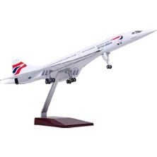 Vera Concept Store British Concorde Model Uçak | 1:125 Ölçekli Dekoratif Maket 50 cm