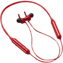 Vera Concept Store Bluetooth 5.0 Manyetik Spor Kulaklık Stereo Subwoofer Boyun Askılı Metal Kırmızı