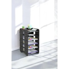 Vera Concept Store Dosya Düzenleyici Masa Üstü Organizer Ahşap Evrak Rafı Siyah Mermer Renk Model 16, EORGANIZER16