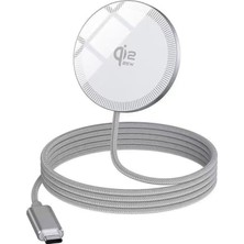 Vera Concept Store Manyetik Kablosuz Şarj Cihazı Compatible With Magsafe, 25W (Beyaz)