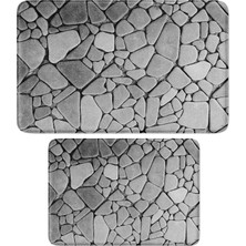 Vera Concept Store Banyo Paspası, 2li Set Banyo Halısı Kaymaz Taban, Makinede Yıkanabilir 93_TKMBP