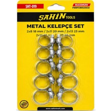 Vera Concept Store Dordoi Şahin 10 Parça Metal Kelepçe Seti Paslanmaz Hortum Kelepçesi 18-27 mm Ayarlanabilir Sıkma Kelepçesi SHT-019