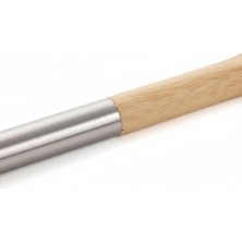 Vera Concept Store HAUS%100 Doğal Akasya Ahşap & Paslanmaz Çelik 3'lü Mutfak Seti | Kaşık, Spatula, Kevgir | Isıya Dayanıklı ve Şık Servis Takımı (Bambu Spatula)