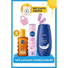 Vera Concept Store Tatil Çantanın Vazgeçilmezleri Seti, Bronzlaştırıcı Güneş Yağı, Sprey Deodorant, Duş Jeli, 250ML