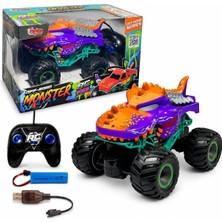 Vera Concept Store Uzaktan Kumandalı Full Fonksiyon Şarjlı Monster Canavar Araba, Off-Road Büyük Tekerlekli Rc Araç, USB Şarj Kablolu, Kumandalı Canavar Jeep Oyuncak - J