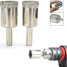 Vera Concept Store Mermer Granit Fayans Porselen Cam 20MM 22MM Yuvarlak Delme Pancı Elmas Uçlu Delik Açma Karot Ucu 2li