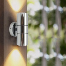 Vera Concept Store Çift Yönlü Iç ve Dış Mekan Duvar Aplik Krom-Gümüş LED Ampul Dahil