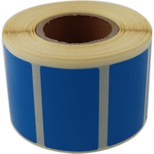 Vera Concept Store Kuşe Renk Baskılı Etiket 50MM x 30MM Ölçülerinde 1000 Adet 40MM Kuka Çapında Kendinden Yapışkanlı Rulo Etiket (Mavi)