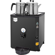 Vera Concept Store DE10S 3 Demlikli Jumbo Çay Makinesi Şamandıralı, 40 L, 1575 W, Siyah, Paslanmaz Çelik