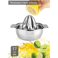 Vera Concept Store Narenciye Sıkacağı Paslanmaz Portakal Sıkacağı Krom Limon Sıkacağı Çap 17 cm