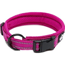 Vera Concept Store Köpek Yaka Reflektif Premium Duraflex Toka, Yüksek Dereceli Naylon Dokuma Şok Yok Temel Yaka TLC5011 (Fuşya, M)
