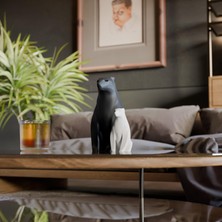 Vera Concept Store Deco Fabrıca Modern Ikili Anne Yavru Ayı Biblo Seti – Siyah Beyaz Minimalist Dekoratif Heykel | Çocuk Odası & Ev Için Anlamlı Hediye