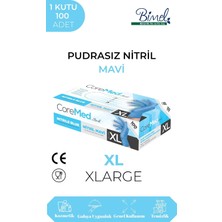 Vera Concept Store Mavi Nitril Eldiven - Tek Kullanımlık, Pudrasız, Çok Amaçlı, 100'LÜ Kutu - Dayanıklı ve Esnek